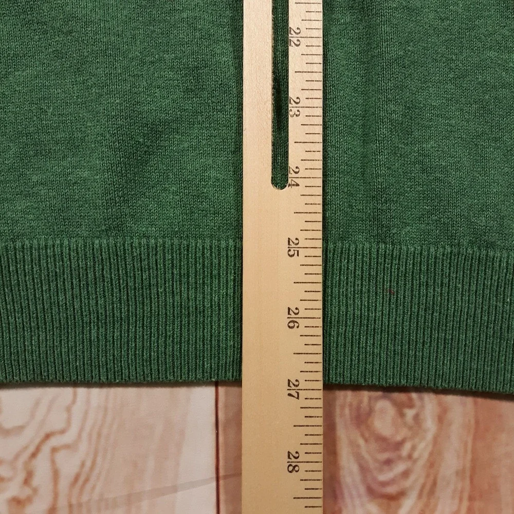 J. McLaughlin Sweater Mens Large Pullover Green V-Neck Cotton Modal Spandex